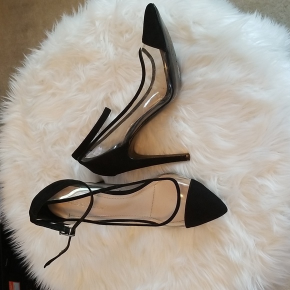 BCBG Clear and Black Heels - Picture 2 of 7